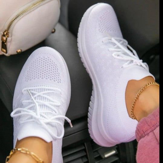 Dames Ademend Lichtgewicht Sneakers met Antislipzool en Vetersluiting