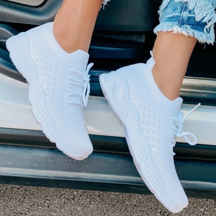 Dames Ademend Lichtgewicht Sneakers met Antislipzool en Vetersluiting