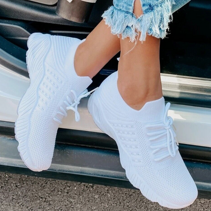 Dames Ademend Lichtgewicht Sneakers met Antislipzool en Vetersluiting