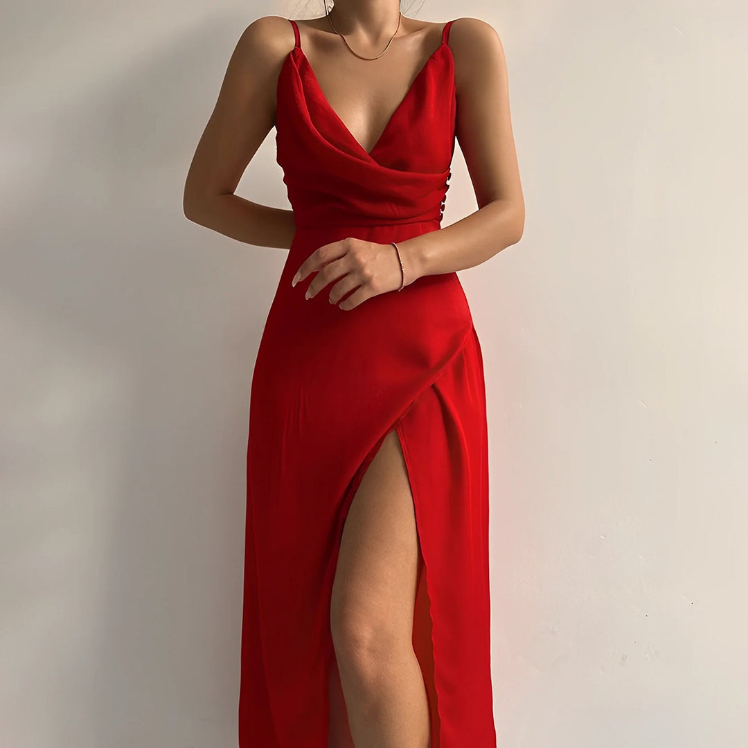 Dames Avondjurk met Lange Mouwen Maxi-lengte en Getailleerd Silhouet