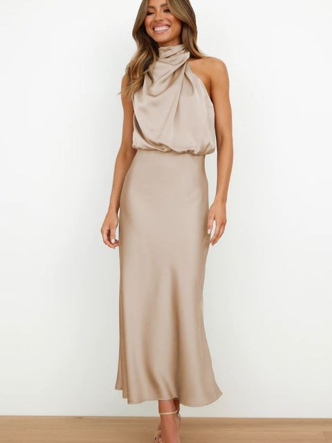 Dames Maxi Cocktailjurk met Off-Shoulder en Nauwsluitende Pasvorm