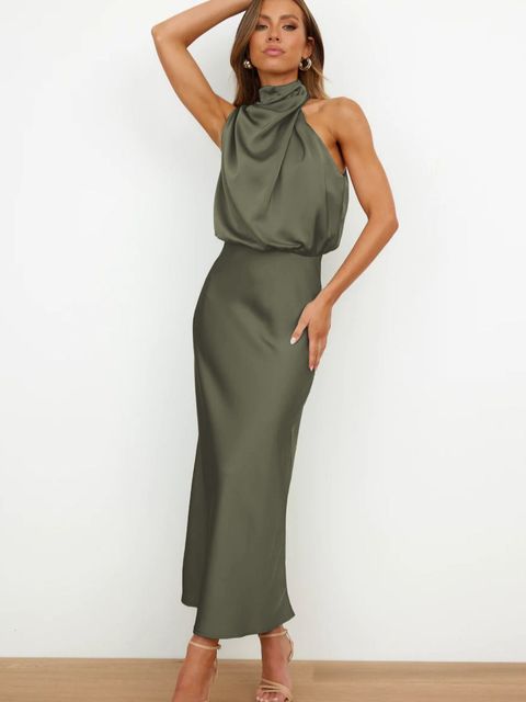 Dames Maxi Cocktailjurk met Off-Shoulder en Nauwsluitende Pasvorm