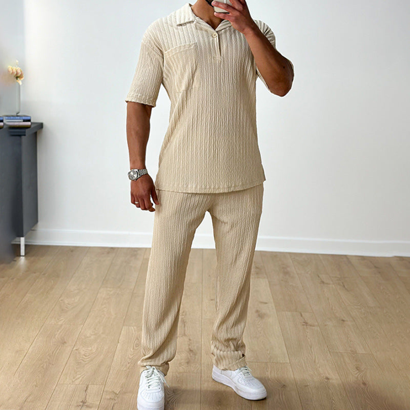 Heren Zomerset Tweedelige Set Polo Met Korte Mouwen En Broek