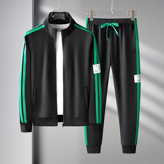 Heren Sportkledingset Tweedelige Set Met Ritsvest Lange Mouwen En Lange Broek