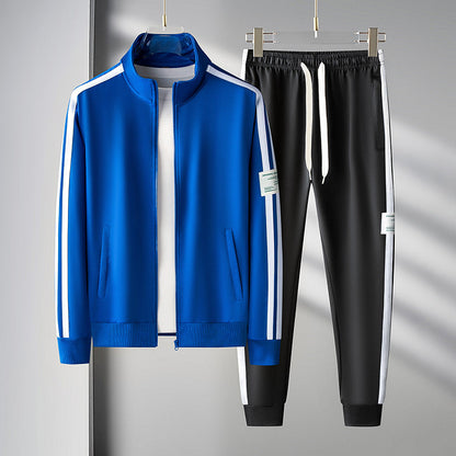 Heren Sportkledingset Tweedelige Set Met Ritsvest Lange Mouwen En Lange Broek