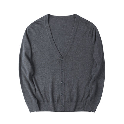 Heren Cardigan V-Hals Effen Kleur Lange Mouwen
