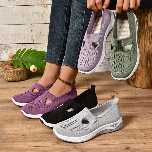 Dames Wandelschoenen Met Instapmodel, Antislipzool En Ademend Bovenwerk