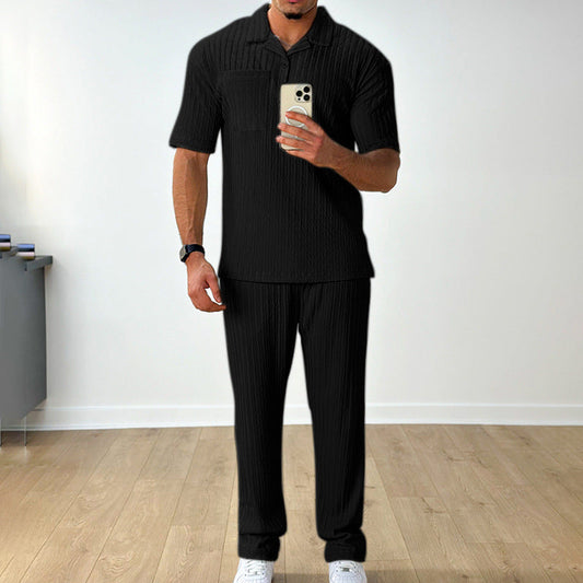 Heren Zomerset Tweedelige Set Polo Met Korte Mouwen En Broek