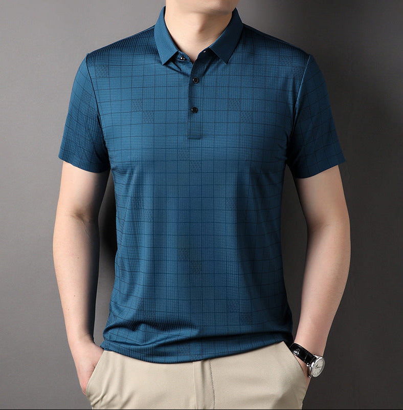 Heren Zomerse T-shirt met Korte Mouwen Dunne Pullover Effen Kleur Losse Pasvorm