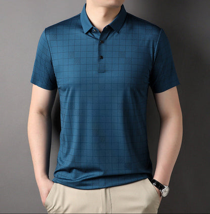 Heren Zomerse T-shirt met Korte Mouwen Dunne Pullover Effen Kleur Losse Pasvorm