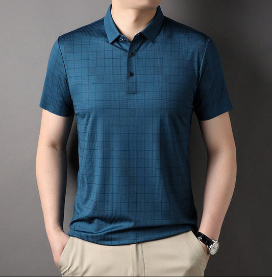 Heren Zomerse T-shirt met Korte Mouwen Dunne Pullover Effen Kleur Losse Pasvorm