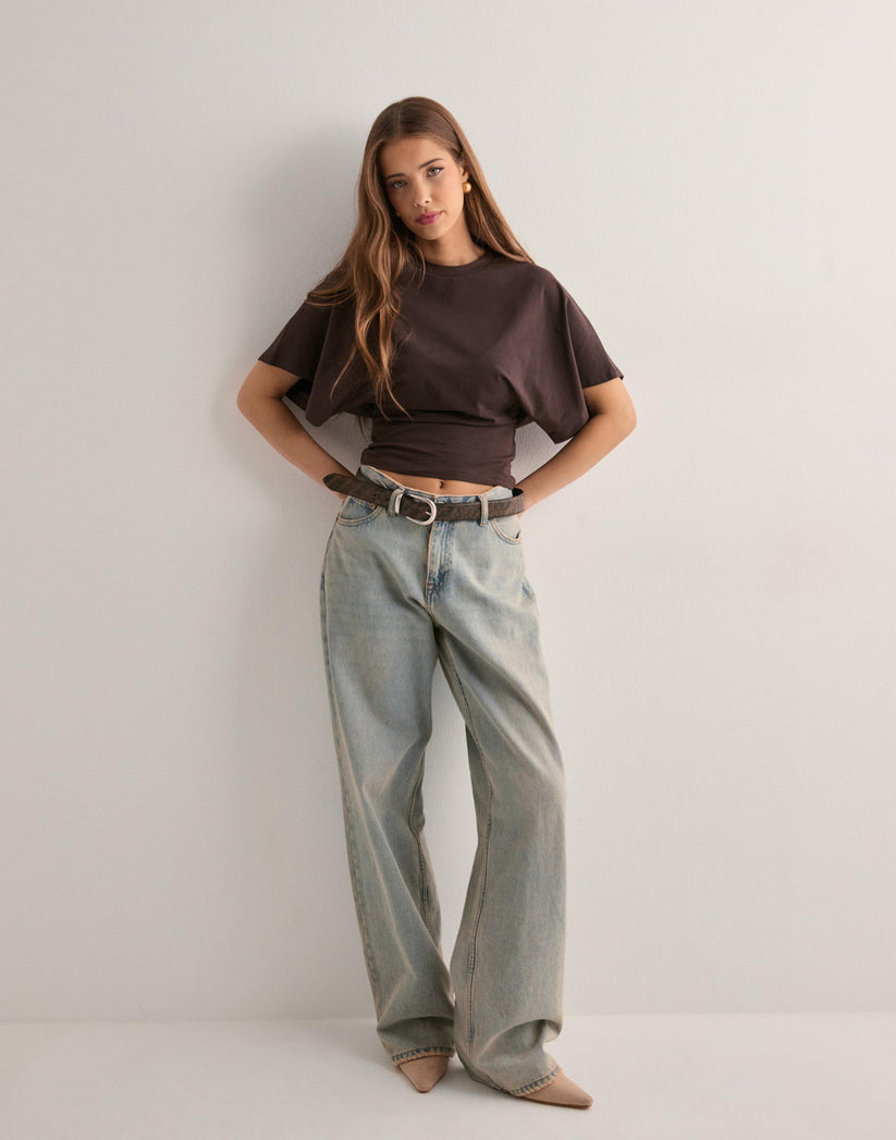 Dames T-shirt met Wijde Mouwen en Getailleerde Taille